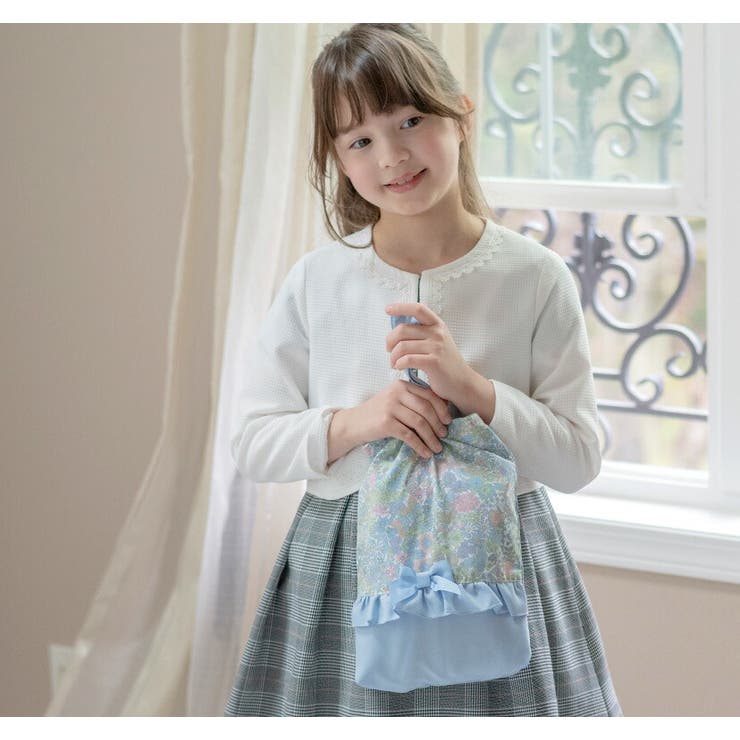 フラワープリント 上履き入れ 切り替えフリルリボン | Catherine Cottage | 詳細画像7 