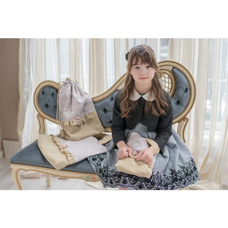 フラワープリント 上履き入れ 切り替えフリルリボン | Catherine Cottage | 詳細画像8 