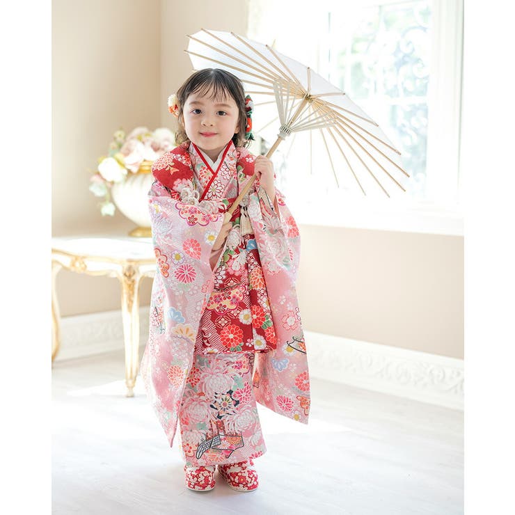花柄鼻緒のスリッポン 七五三 草履風[品番：CATK0003687