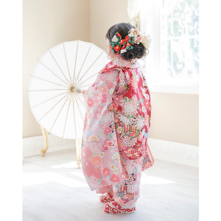 花柄鼻緒のスリッポン 七五三 草履風[品番：CATK0003687