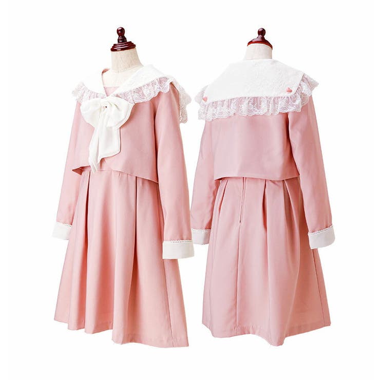 新品　Katie TEA&CAKE セーラーワンピ　フリー　ピンク 新品 Katie TEA&CAKE セーラーワンピ フリー ピンク