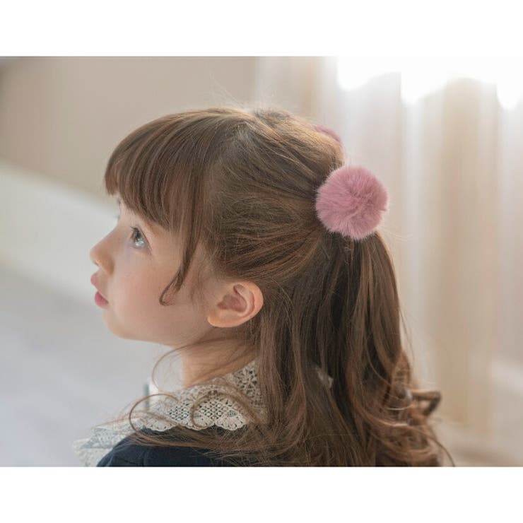 ポンポンファーヘアゴム2個セット アクセサリー ヘアアクセサリー[品番
