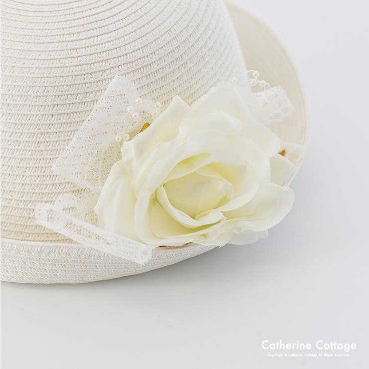 キッズ 白いお嬢様麦わら帽子 | Catherine Cottage | 詳細画像3 