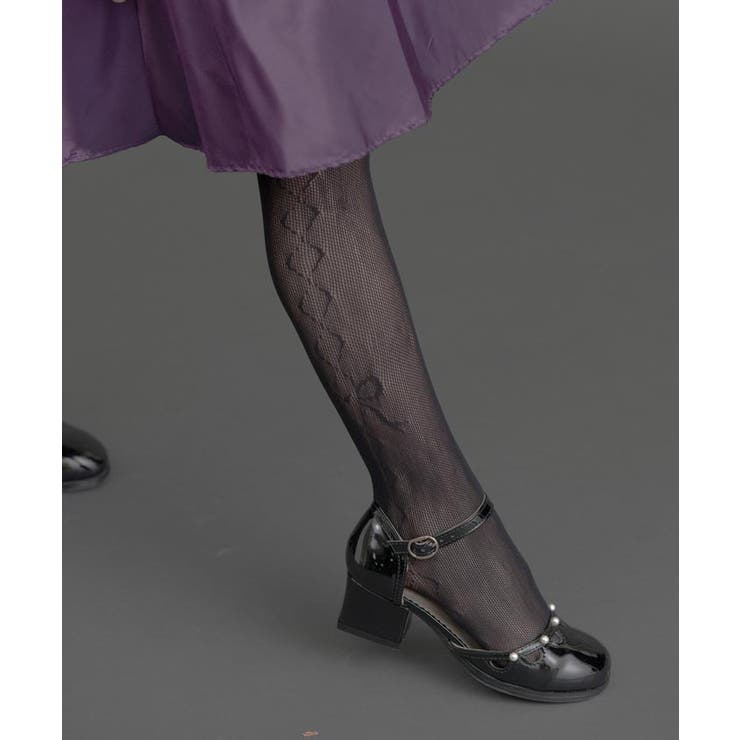 リボン・ブラック[BLK3] | 日本製子供用柄タイツ 入園式 卒園式 | Catherine Cottage