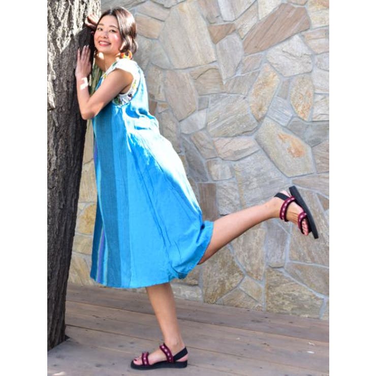 【チャイハネ】カラパナストライプワンピース | アミナコレクション  | 詳細画像3 