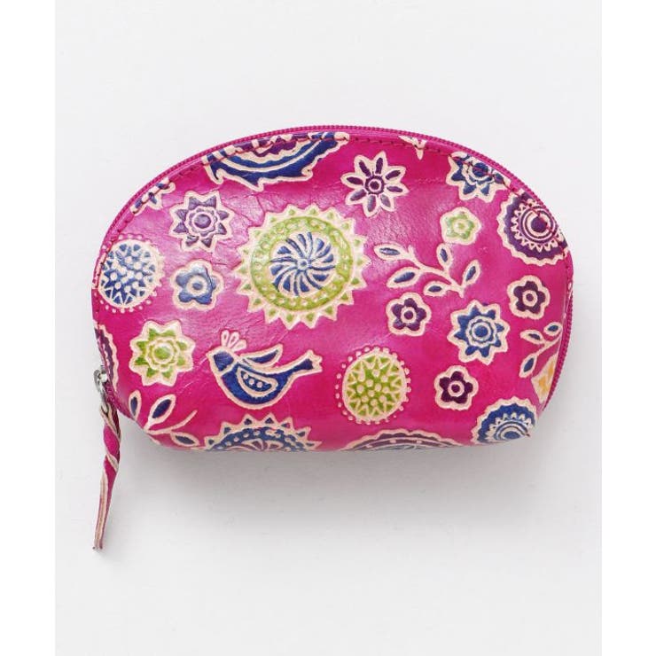 ピンク | 【チャイハネ】インド伝統山羊革細工 サンティニミニポーチ | アミナコレクション 