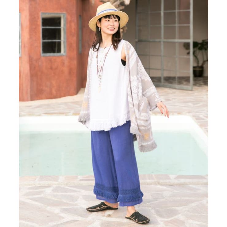 【チャイハネ】シャリンフリンジワイドパンツ | アミナコレクション  | 詳細画像16 