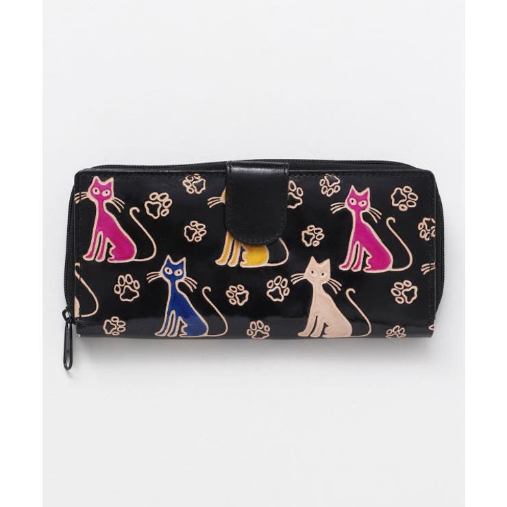 ブラック系 | 【チャイハネ】インド伝統山羊革細工 サンティニウォレット 長財布 | アミナコレクション 