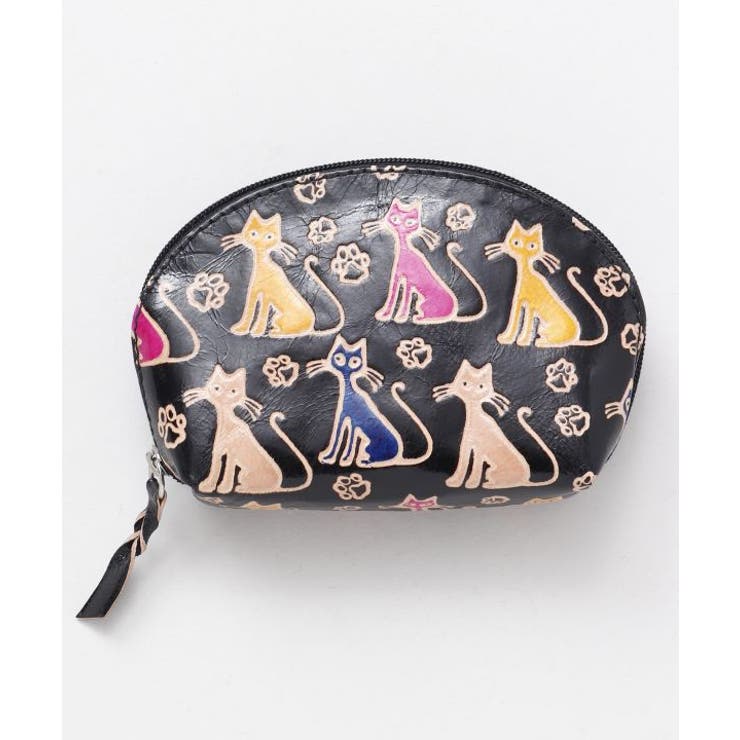 ブラック系 | 【チャイハネ】インド伝統山羊革細工 サンティニミニポーチ | アミナコレクション 