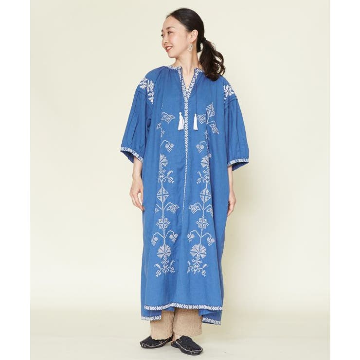 Amina アミナ　刺繍入り　チャイハネ　 Aラインロングワンピース Amina☆アミナ 刺繍入り チャイハネ Aラインロングワンピース