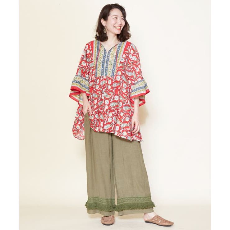 【チャイハネ】シャリンフリンジワイドパンツ | アミナコレクション  | 詳細画像4 