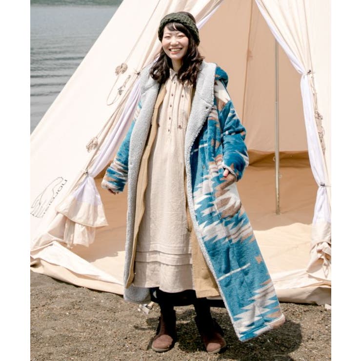 チャイハネ】ノマディックボア着るブランケット ロングガウン[品番