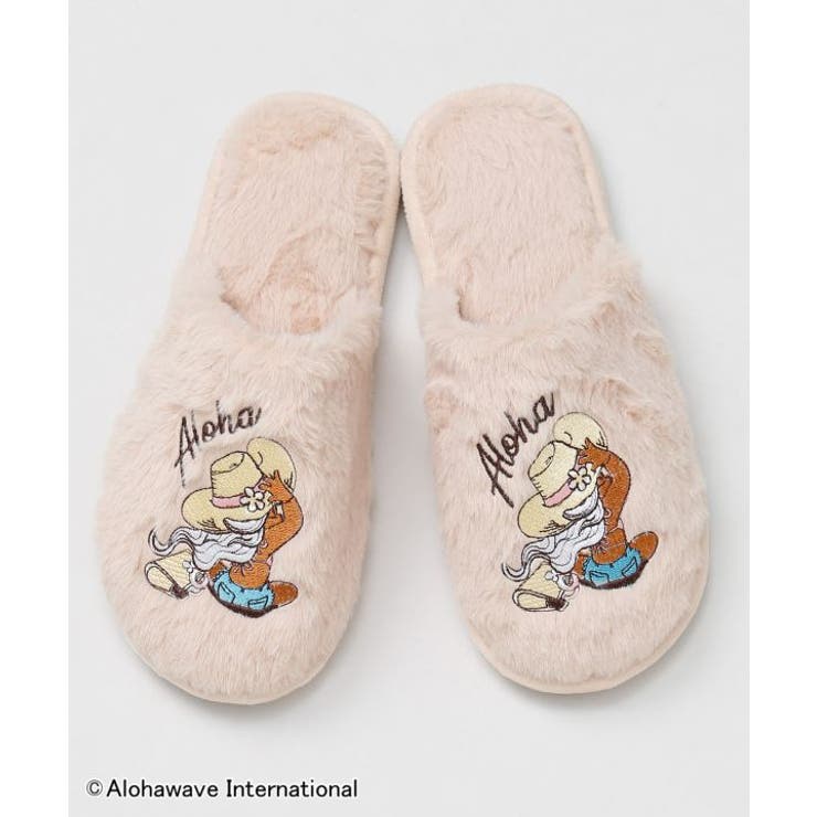ベージュ | 【カヒコ】ファースリッパ【ALOHA MAPUA】 | アミナコレクション 