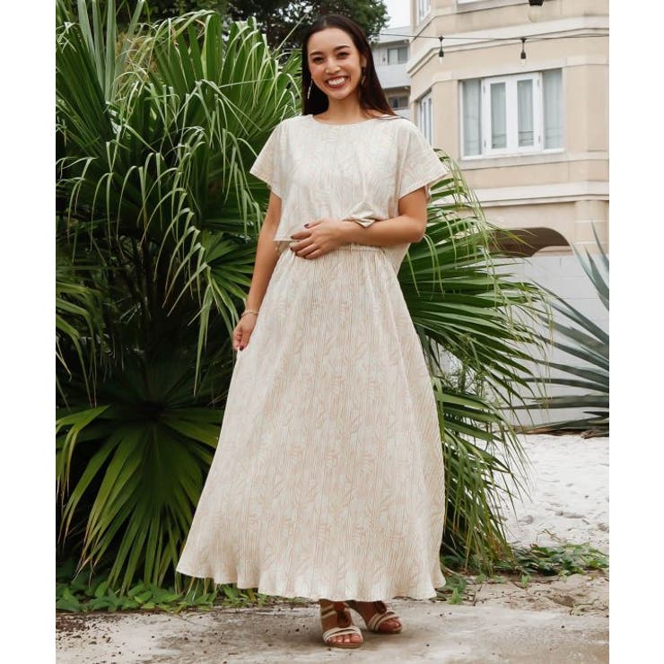 ベージュ | 【カヒコ】プラマセットトップス＆ノースリーブワンピース | アミナコレクション 