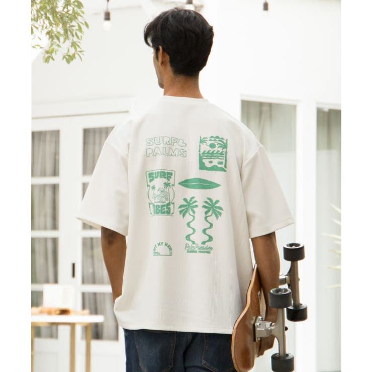 ホワイト | 【カヒコ】レイキーメンズTシャツ【SURF&Palms】 | アミナコレクション 