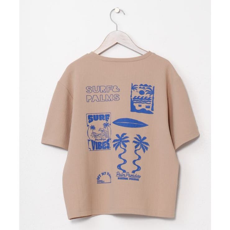 ベージュ | 【カヒコ】レイキーTシャツ【SURF&Palms】 | アミナコレクション 