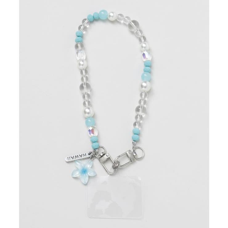 ライトブルー | 【カヒコ】プルメリアスマホストラップ | アミナコレクション 