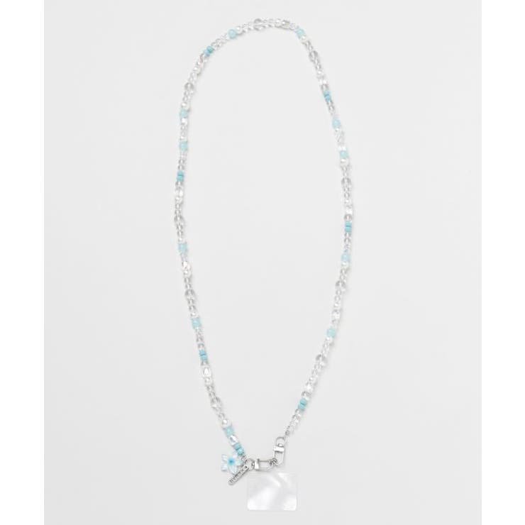 ライトブルー | 【カヒコ】プルメリアロア ロングスマホストラップ | アミナコレクション 