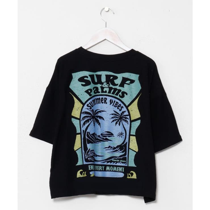 ブラック | 【カヒコ】ビーチリーＴシャツ【SURF&Palms】 | アミナコレクション 