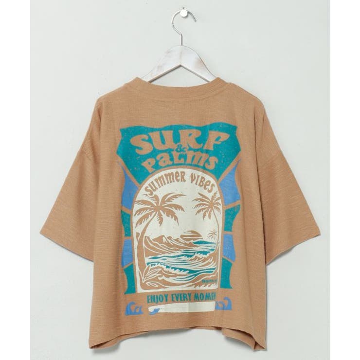 ベージュ | 【カヒコ】ビーチリーＴシャツ【SURF&Palms】 | アミナコレクション 