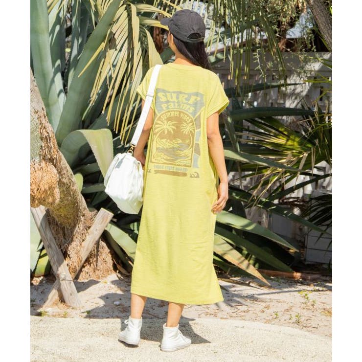 グリーン | 【カヒコ】ビーチリーワンピース【SURF&Palms】 | アミナコレクション 