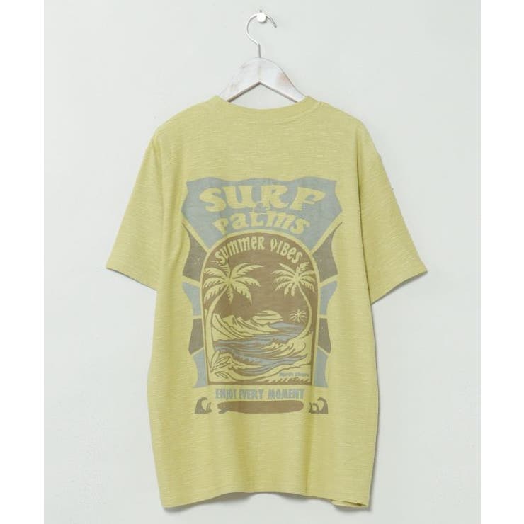 グリーン | 【カヒコ】ビーチリーメンズＴシャツ【SURF&Palms】 | アミナコレクション 