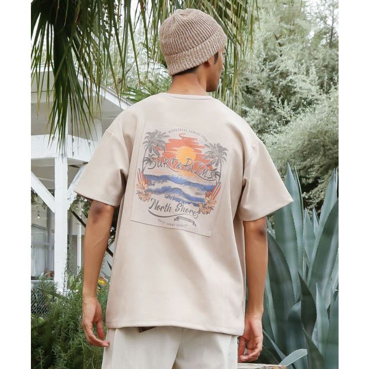 ベージュ | 【カヒコ】【SURF&Palms】ソーヤーメンズTシャツ | アミナコレクション 
