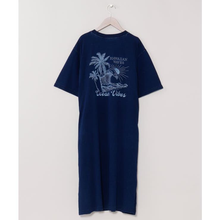 ネイビー | 【カヒコ】ケオキTシャツワンピース【SURF&Palms】 | アミナコレクション 