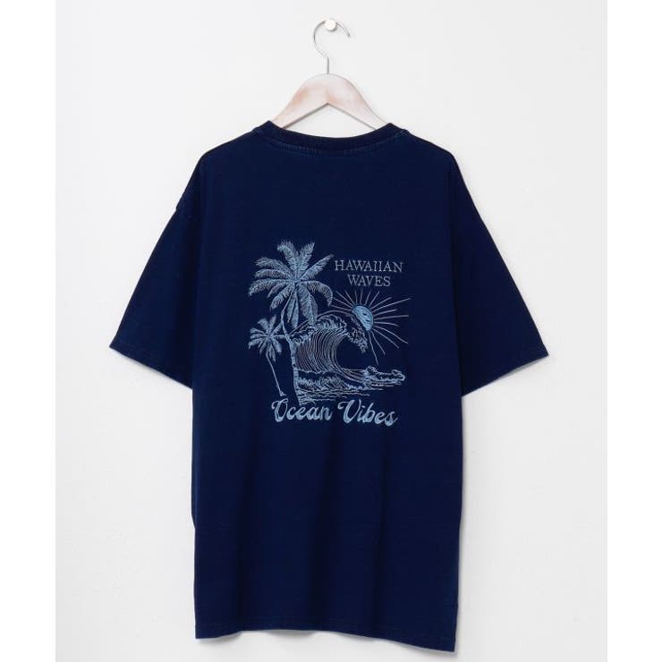 ネイビー | 【カヒコ】ケオキメンズTシャツ【SURF&Palms】 | アミナコレクション 