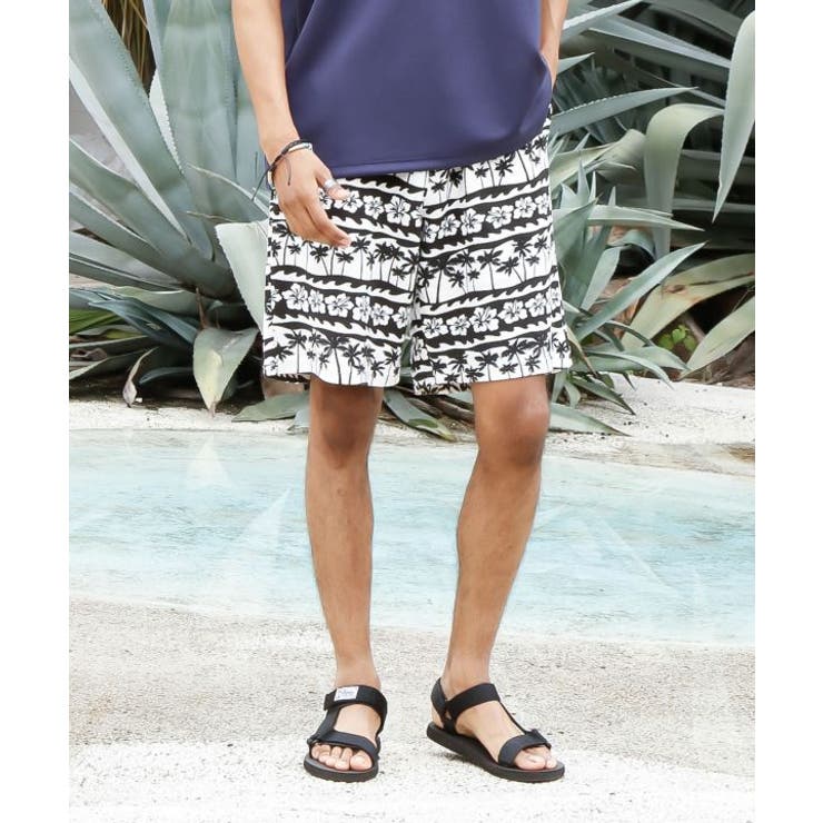 ブラック×ホワイト | 【カヒコ】ロアアメンズハーフパンツ | アミナコレクション