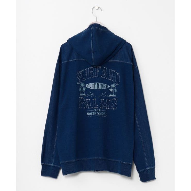 ネイビー | 【カヒコ】ショアメンズジップアップパーカー【SURF&Palms】 | アミナコレクション 