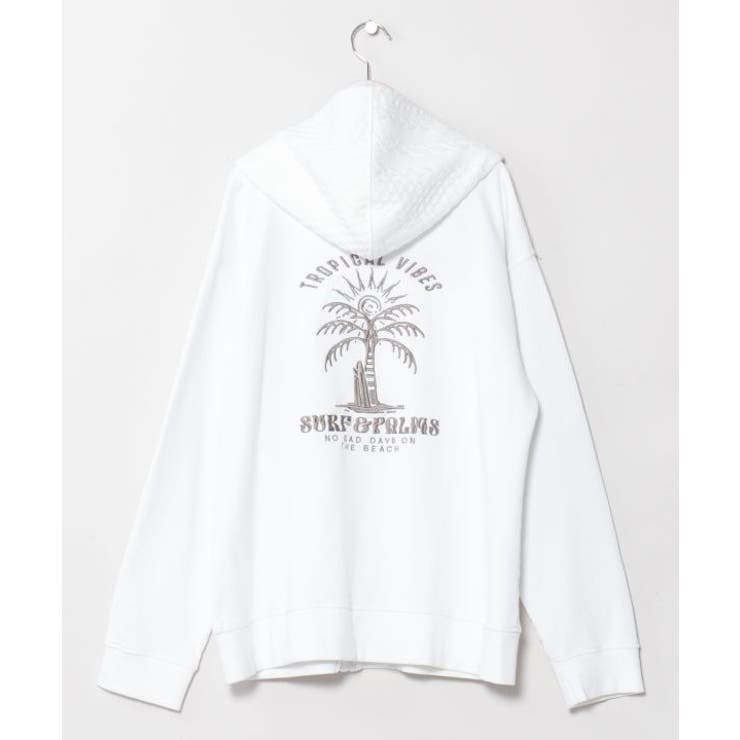 ホワイト | 【カヒコ】カホアメンズジップパーカー【SURF&Palms】 | アミナコレクション 