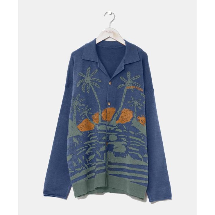 ネイビー | 【カヒコ】メディナメンズカーデ【SURF&Palms】 | アミナコレクション