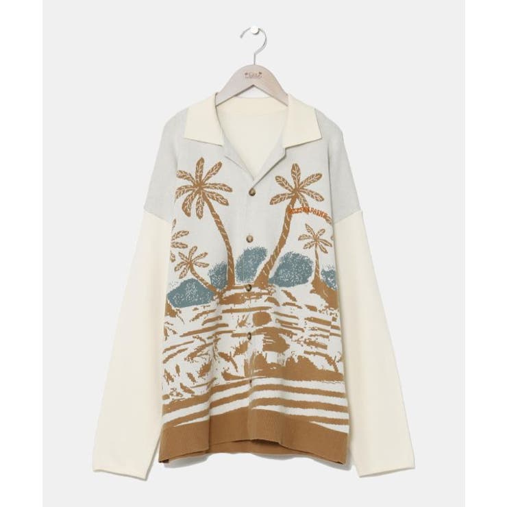 ホワイト | 【カヒコ】メディナメンズカーデ【SURF&Palms】 | アミナコレクション