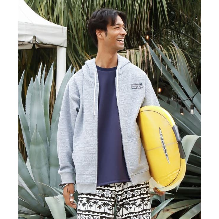 グレー | 【カヒコ】ジェイメンズジップアップパーカー【SURF&Palms】 | アミナコレクション 