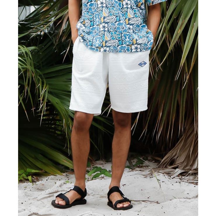 ホワイト | 【カヒコ】ジェイメンズハーフパンツ【SURF&Palms】 | アミナコレクション 