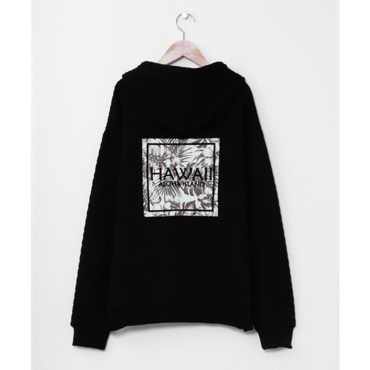 ブラック | 【カヒコ】フイナハメンズジップアップパーカー | アミナコレクション 