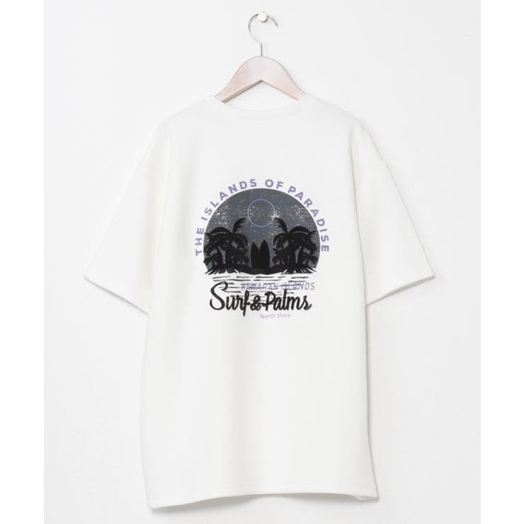 ホワイト | 【カヒコ】オレリーメンズTシャツ【SURF&Palms】 | アミナコレクション 