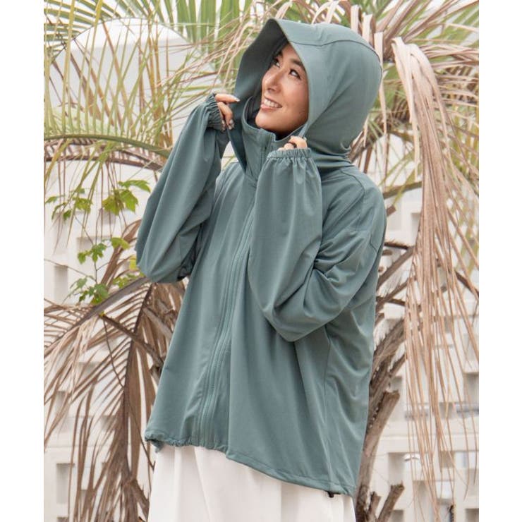 【カヒコ】【ＵＶカット加工】ビリージップアップパーカー【SURF&Palms】 | アミナコレクション  | 詳細画像3 