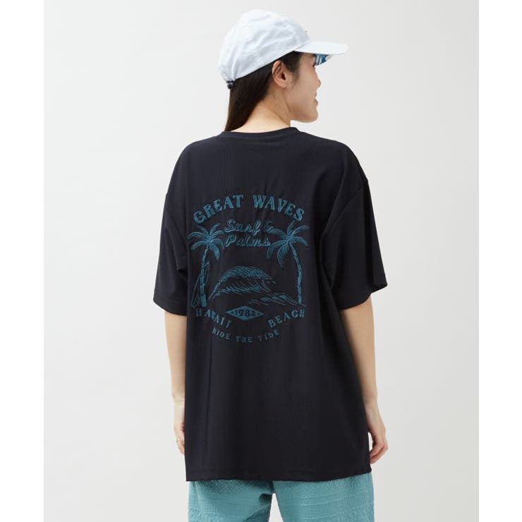 ブラック | 【カヒコ】【UVカット加工】マナレメンズＴシャツ【SURF&Palms】 | アミナコレクション 