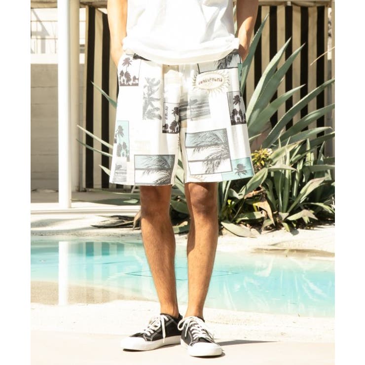 ホワイト | 【カヒコ】カカパメンズハーフパンツ【SURF&Palms】 | アミナコレクション 