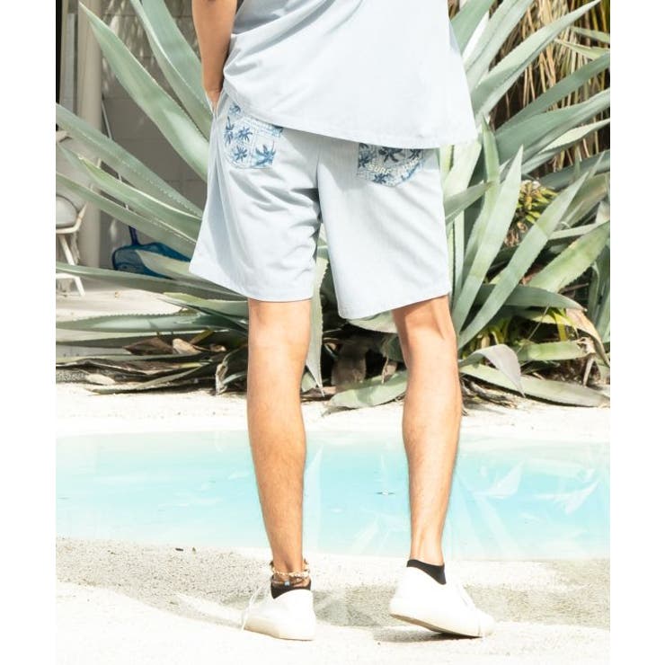 ブルー | 【カヒコ】メンツァーメンズハーフパンツ【SURF&Palms】 | アミナコレクション 