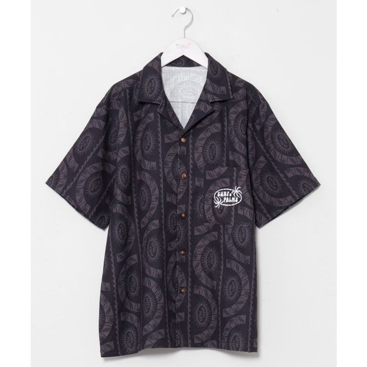 ブラック | 【カヒコ】マークメンズシャツ【SURF&Palms】 | アミナコレクション 