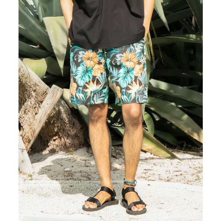 ブラックミックス | 【カヒコ】マークメンズハーフパンツ【SURF&Palms】 | アミナコレクション 