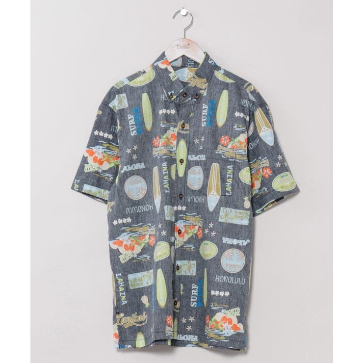 ブラック | 【カヒコ】ハレオカネメンズシャツ | アミナコレクション 