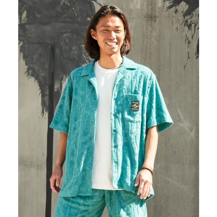 ブルー | 【カヒコ】ヒオラニメンズシャツ【SURF&Palms】 | アミナコレクション 