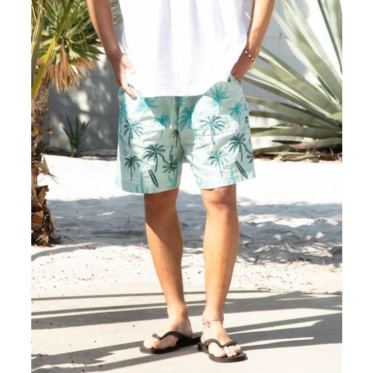 ブルー | 【カヒコ】アイナロアメンズハーフパンツ【SURF&Palms】 | アミナコレクション 