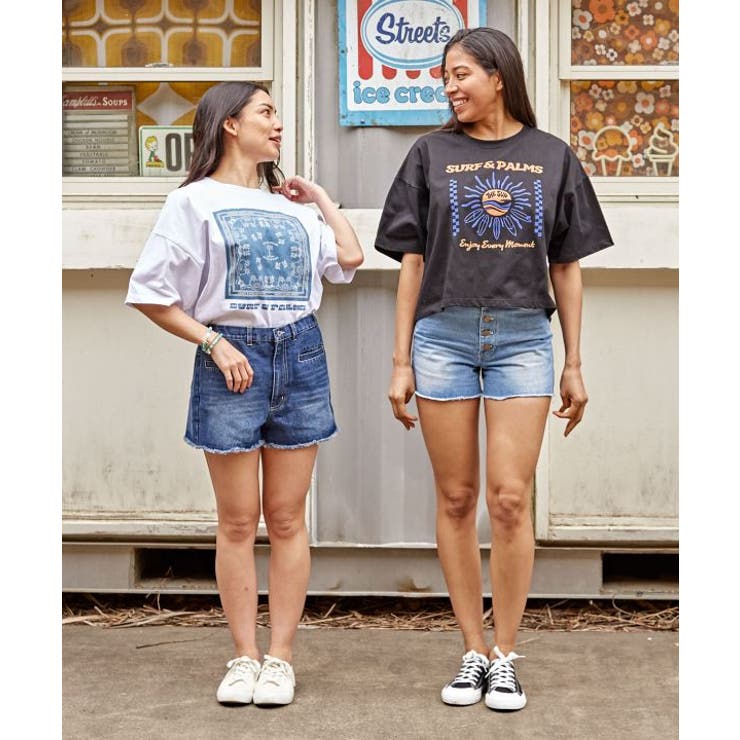 カヒコ】ウォッシュデニムショートパンツ【SURF&Palms】[品番