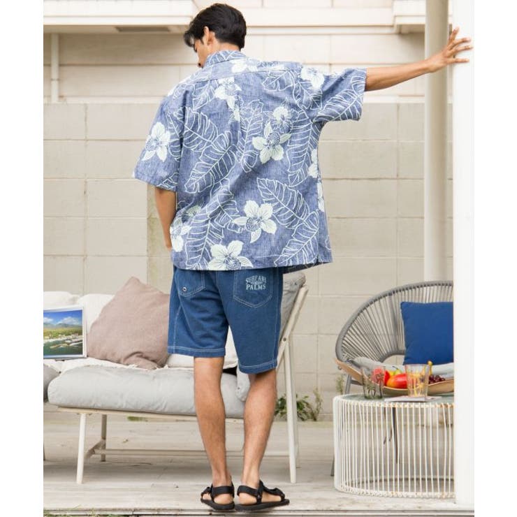 【カヒコ】TWO PALMS ニイハウメンズアロハシャツ | アミナコレクション  | 詳細画像2 