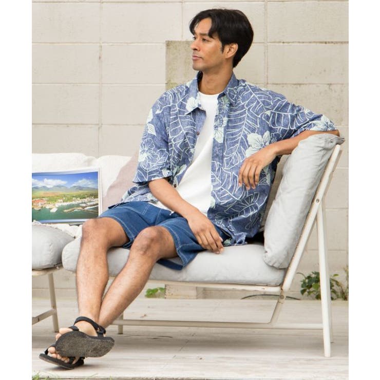 【カヒコ】TWO PALMS ニイハウメンズアロハシャツ | アミナコレクション  | 詳細画像3 